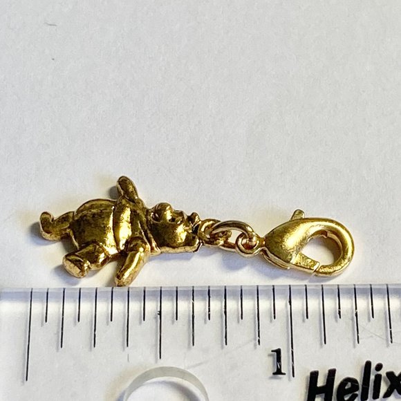 Vintage Disney Winnie the Pooh Clip On Charm Gold Plated Disneyana Zipper Purse - Picture 7 of 7